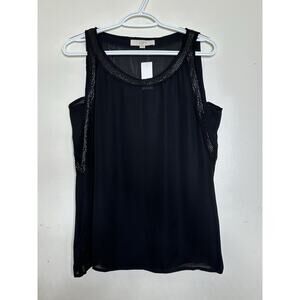Loft Sheer Tank Top With Sequin Detail NEW Woman’s Size Small